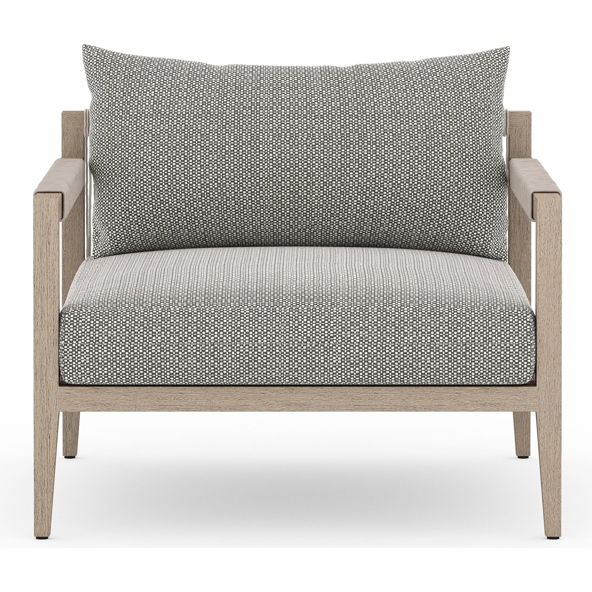 Sherwood Outdoor Chair, Washed Brown by Four Hands. Made from 100% olefin, solid fsc®-certified teak, 100% polypropylene in a coastal style.