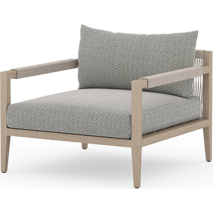 Sherwood Outdoor Chair, Washed Brown by Four Hands. Made from 100% olefin, solid fsc®-certified teak, 100% polypropylene in a coastal style.