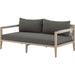 Sherwood Outdoor Sofa, Washed Brown by Four Hands. Made from 100% olefin, solid fsc®-certified teak, 100% polypropylene in a coastal style.