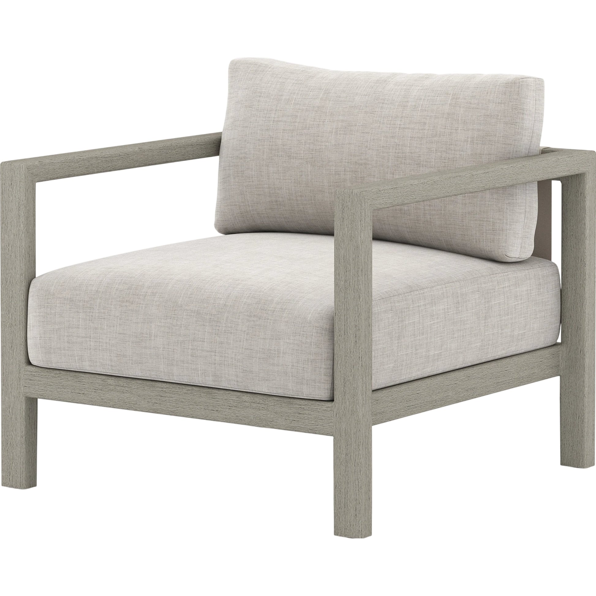 Sonoma Outdoor Chair by Four Hands. Made from 100% olefin, aluminum, 100% polypropylene in a coastal style.