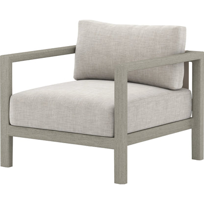 Sonoma Outdoor Chair by Four Hands. Made from 100% olefin, aluminum, 100% polypropylene in a coastal style.