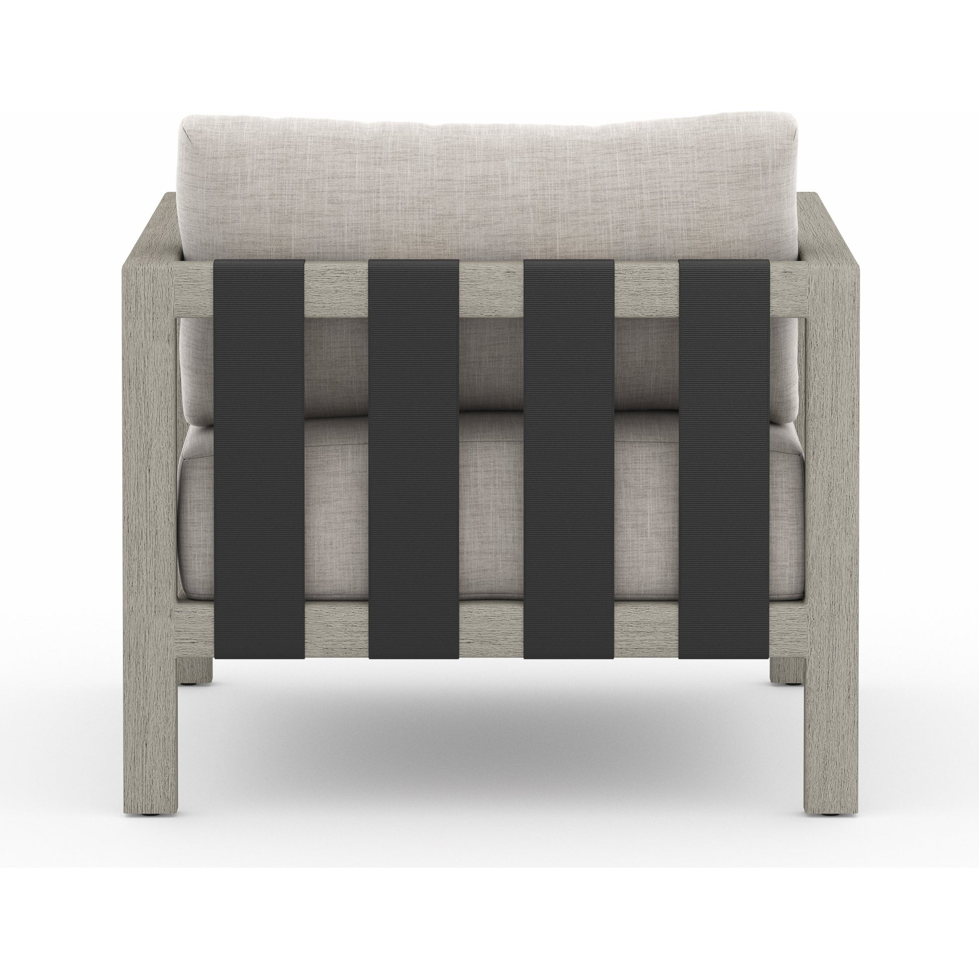 Sonoma Outdoor Chair by Four Hands. Made from 100% olefin, aluminum, 100% polypropylene in a coastal style.