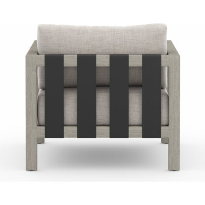 Sonoma Outdoor Chair by Four Hands. Made from 100% olefin, aluminum, 100% polypropylene in a coastal style.