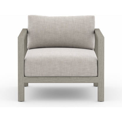 Sonoma Outdoor Chair by Four Hands. Made from 100% olefin, aluminum, 100% polypropylene in a coastal style.