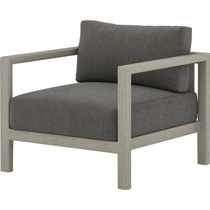 Sonoma Outdoor Chair by Four Hands. Made from 100% olefin, aluminum, 100% polypropylene in a coastal style.