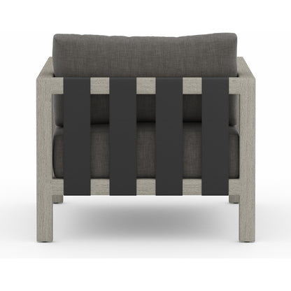 Sonoma Outdoor Chair by Four Hands. Made from 100% olefin, aluminum, 100% polypropylene in a coastal style.