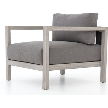 Sonoma Outdoor Chair by Four Hands. Made from 100% olefin, aluminum, 100% polypropylene in a coastal style.