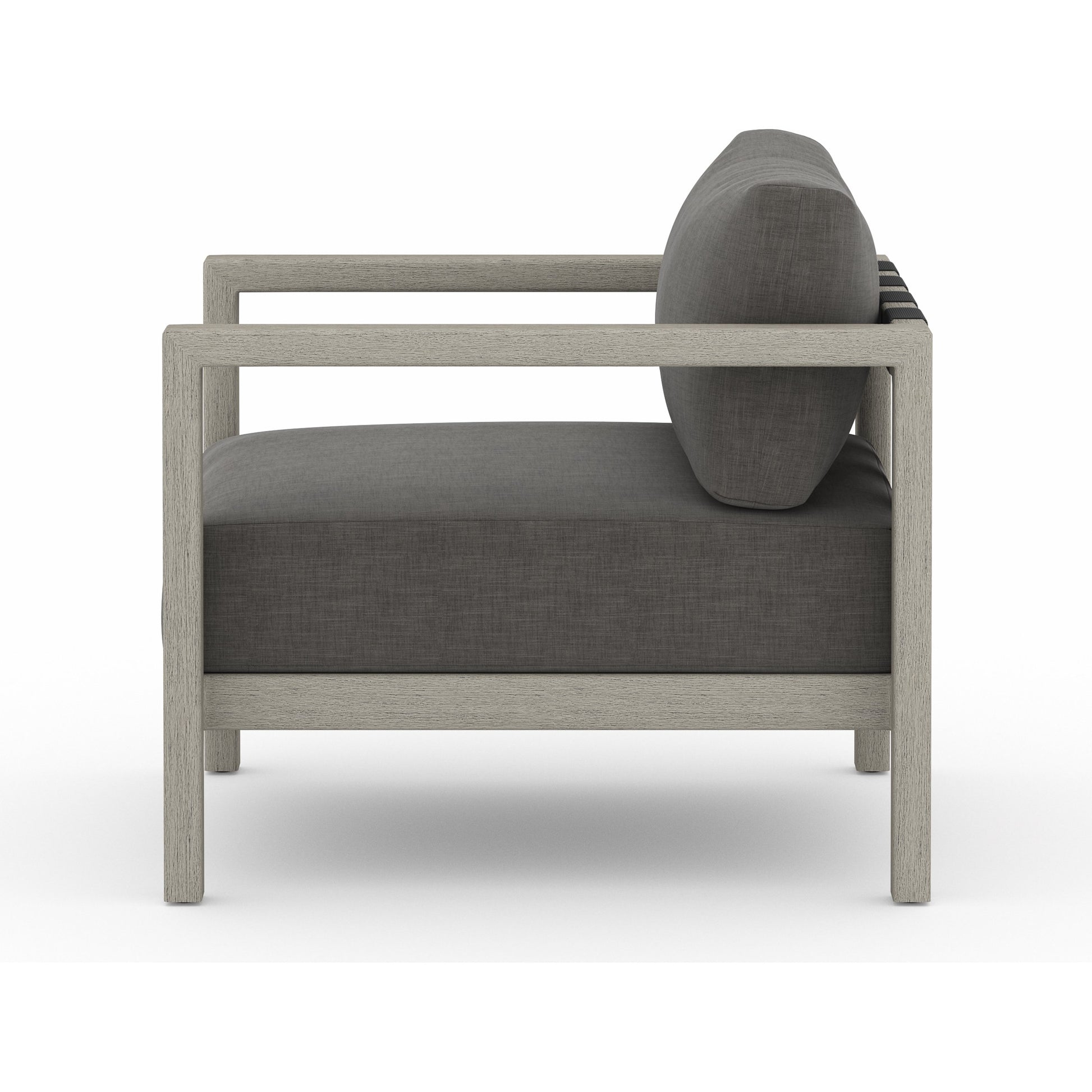 Sonoma Outdoor Chair by Four Hands. Made from 100% olefin, aluminum, 100% polypropylene in a coastal style.