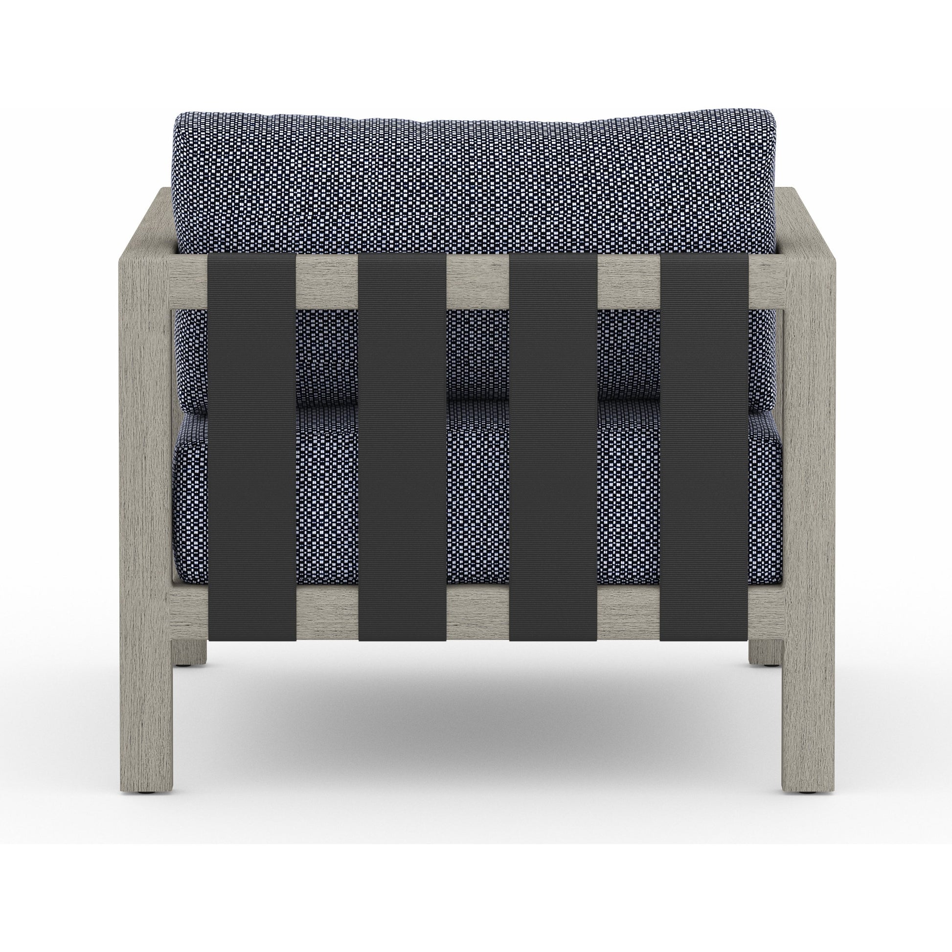 Sonoma Outdoor Chair by Four Hands. Made from 100% olefin, aluminum, 100% polypropylene in a coastal style.