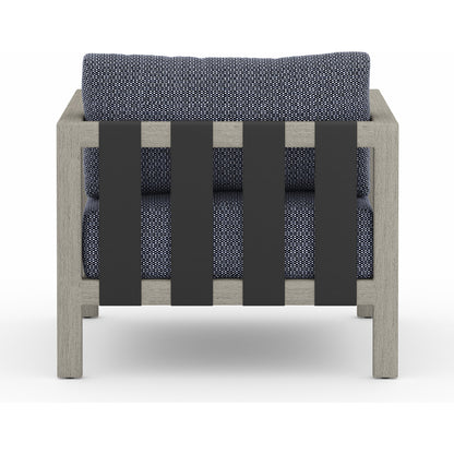 Sonoma Outdoor Chair by Four Hands. Made from 100% olefin, aluminum, 100% polypropylene in a coastal style.