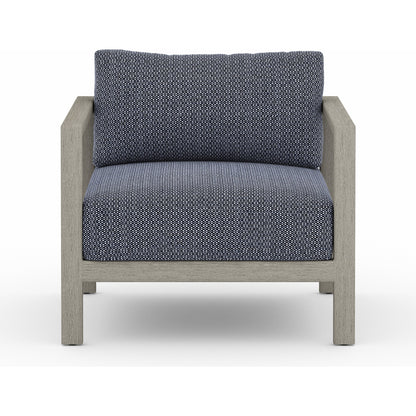 Sonoma Outdoor Chair by Four Hands. Made from 100% olefin, aluminum, 100% polypropylene in a coastal style.