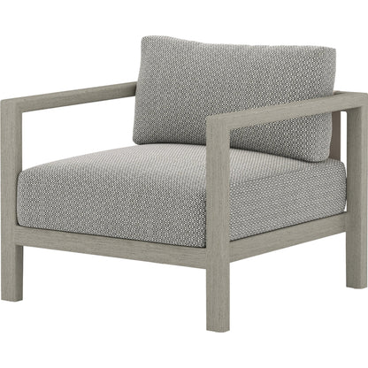 Sonoma Outdoor Chair by Four Hands. Made from 100% olefin, aluminum, 100% polypropylene in a coastal style.