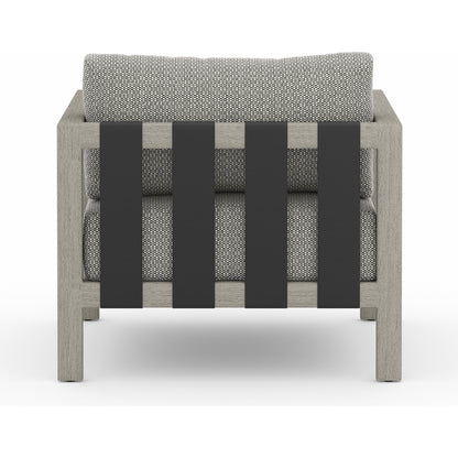 Sonoma Outdoor Chair by Four Hands. Made from 100% olefin, aluminum, 100% polypropylene in a coastal style.