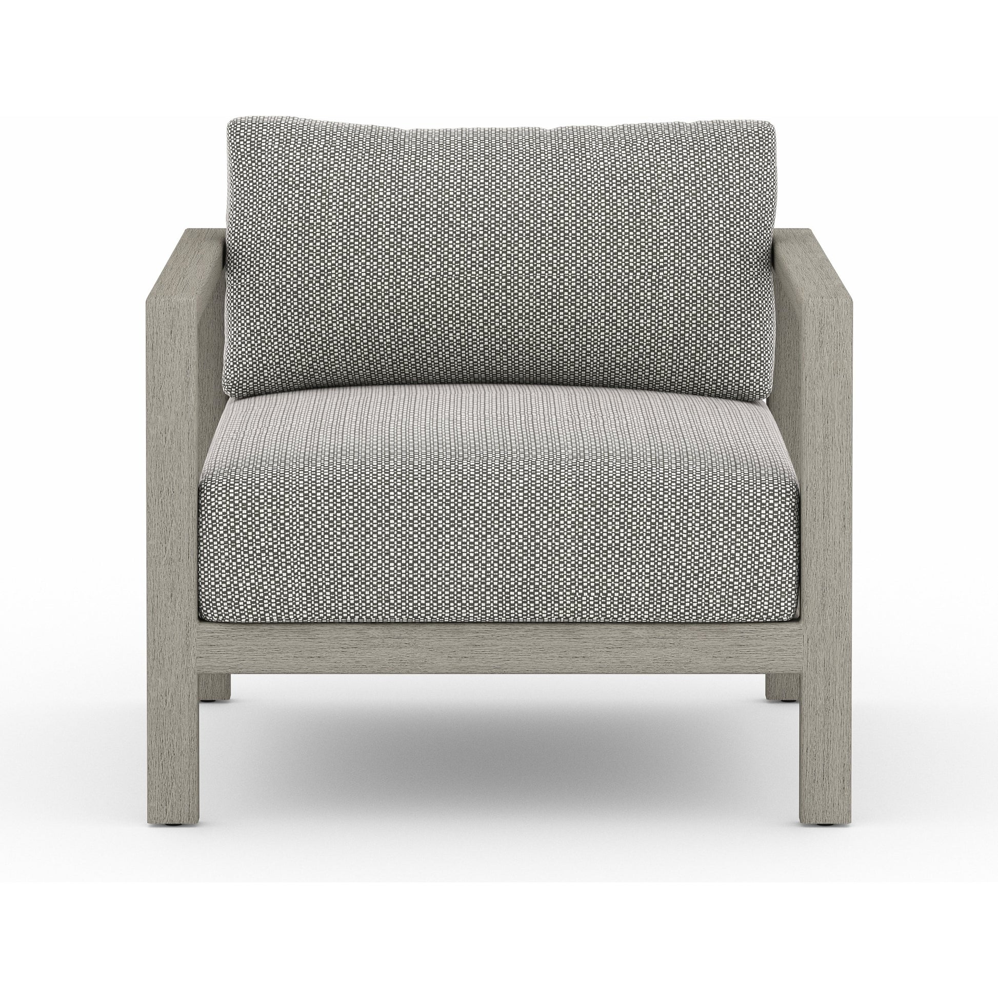 Sonoma Outdoor Chair by Four Hands. Made from 100% olefin, aluminum, 100% polypropylene in a coastal style.