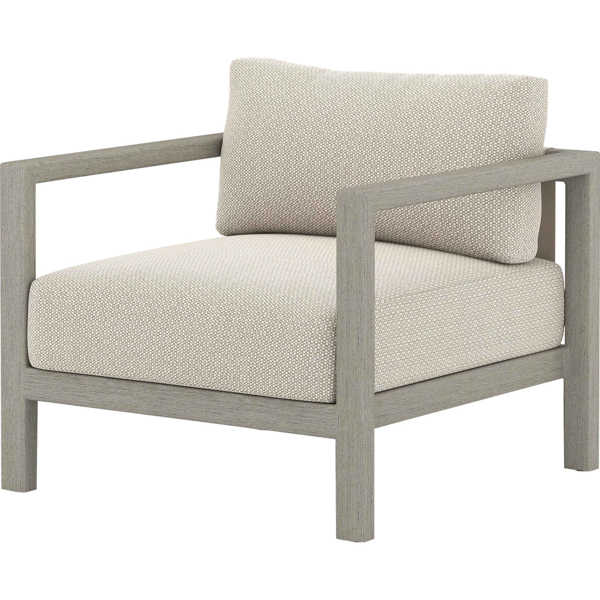 Sonoma Outdoor Chair by Four Hands. Made from 100% olefin, aluminum, 100% polypropylene in a coastal style.