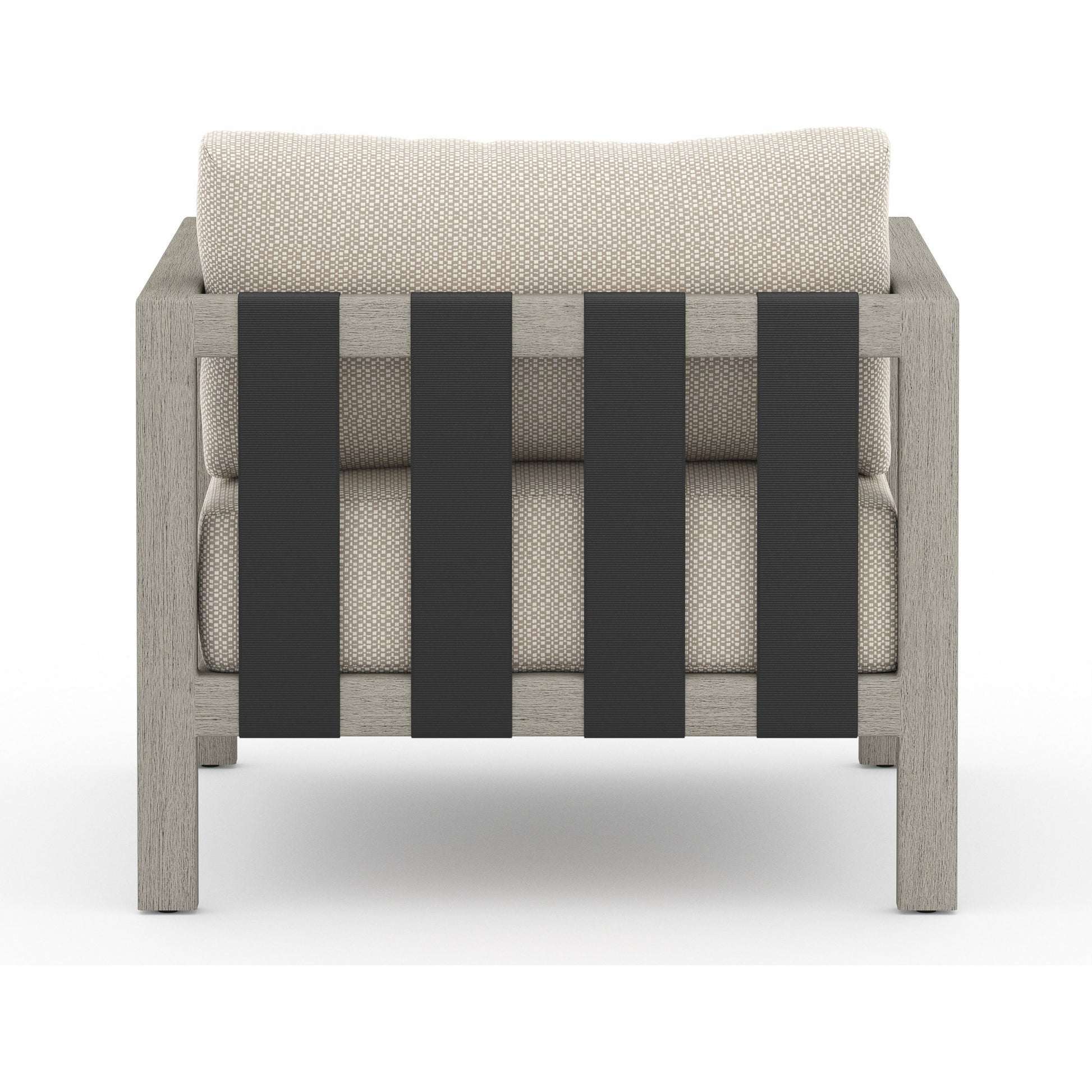 Sonoma Outdoor Chair by Four Hands. Made from 100% olefin, aluminum, 100% polypropylene in a coastal style.