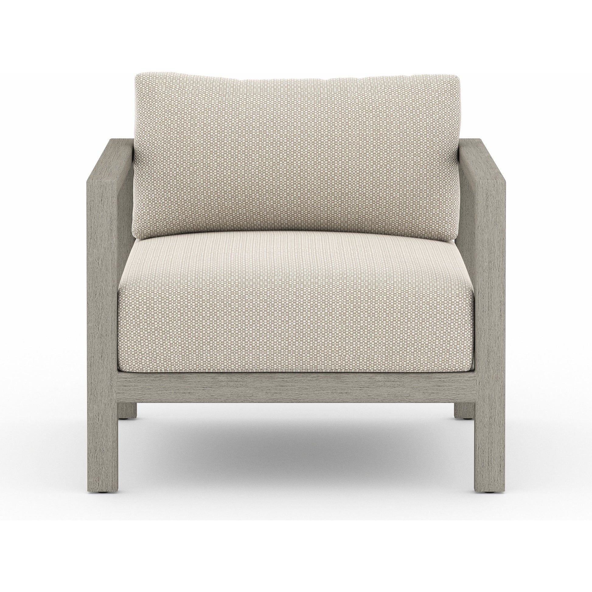 Sonoma Outdoor Chair by Four Hands. Made from 100% olefin, aluminum, 100% polypropylene in a coastal style.
