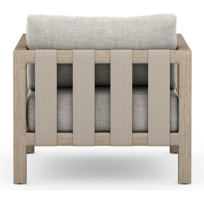 Sonoma Outdoor Chair by Four Hands. Made from 100% olefin, aluminum, 100% polypropylene in a coastal style.