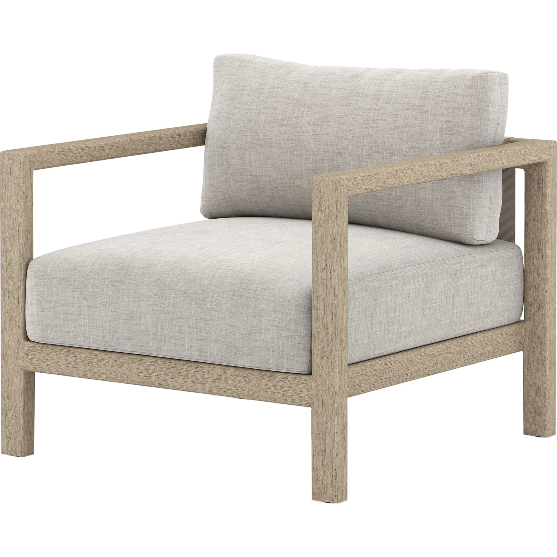 Sonoma Outdoor Chair by Four Hands. Made from 100% olefin, aluminum, 100% polypropylene in a coastal style.