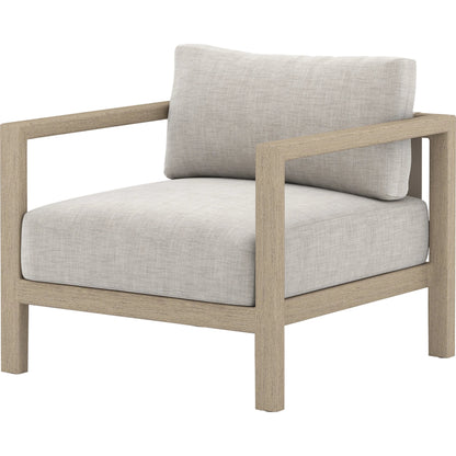 Sonoma Outdoor Chair by Four Hands. Made from 100% olefin, aluminum, 100% polypropylene in a coastal style.