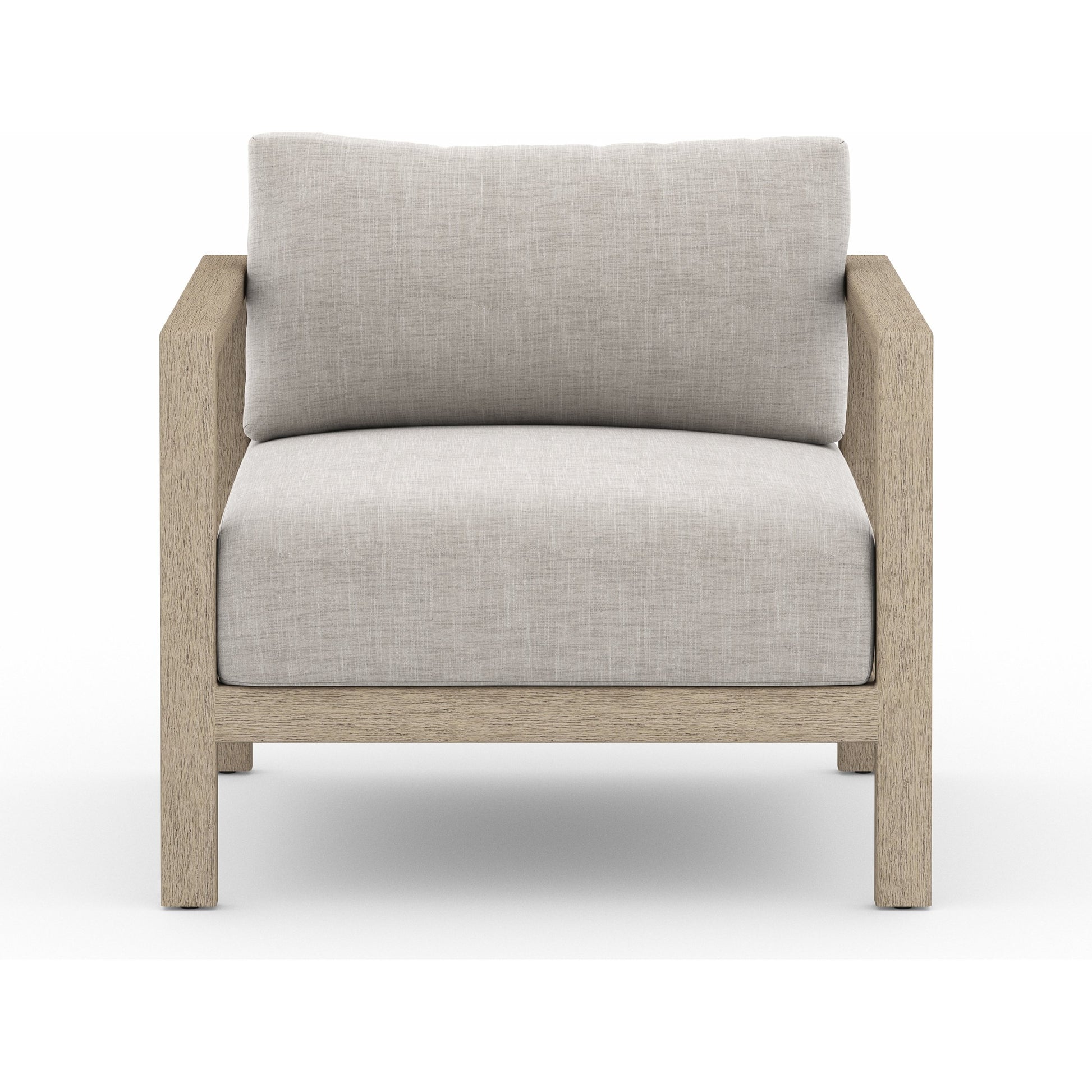 Sonoma Outdoor Chair by Four Hands. Made from 100% olefin, aluminum, 100% polypropylene in a coastal style.