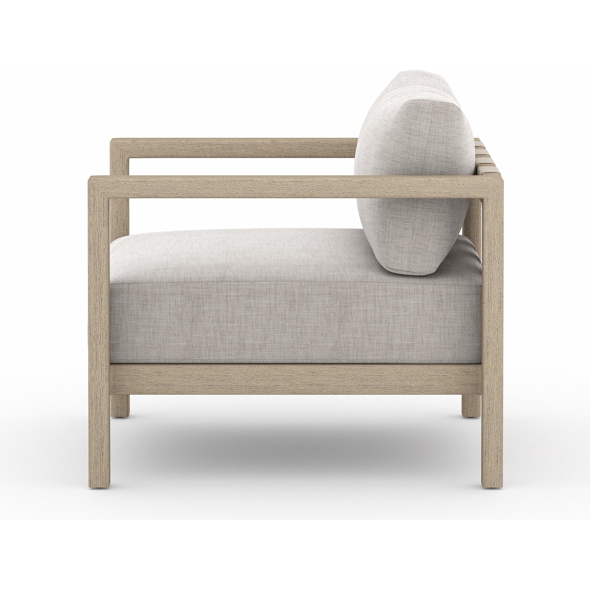 Sonoma Outdoor Chair by Four Hands. Made from 100% olefin, aluminum, 100% polypropylene in a coastal style.