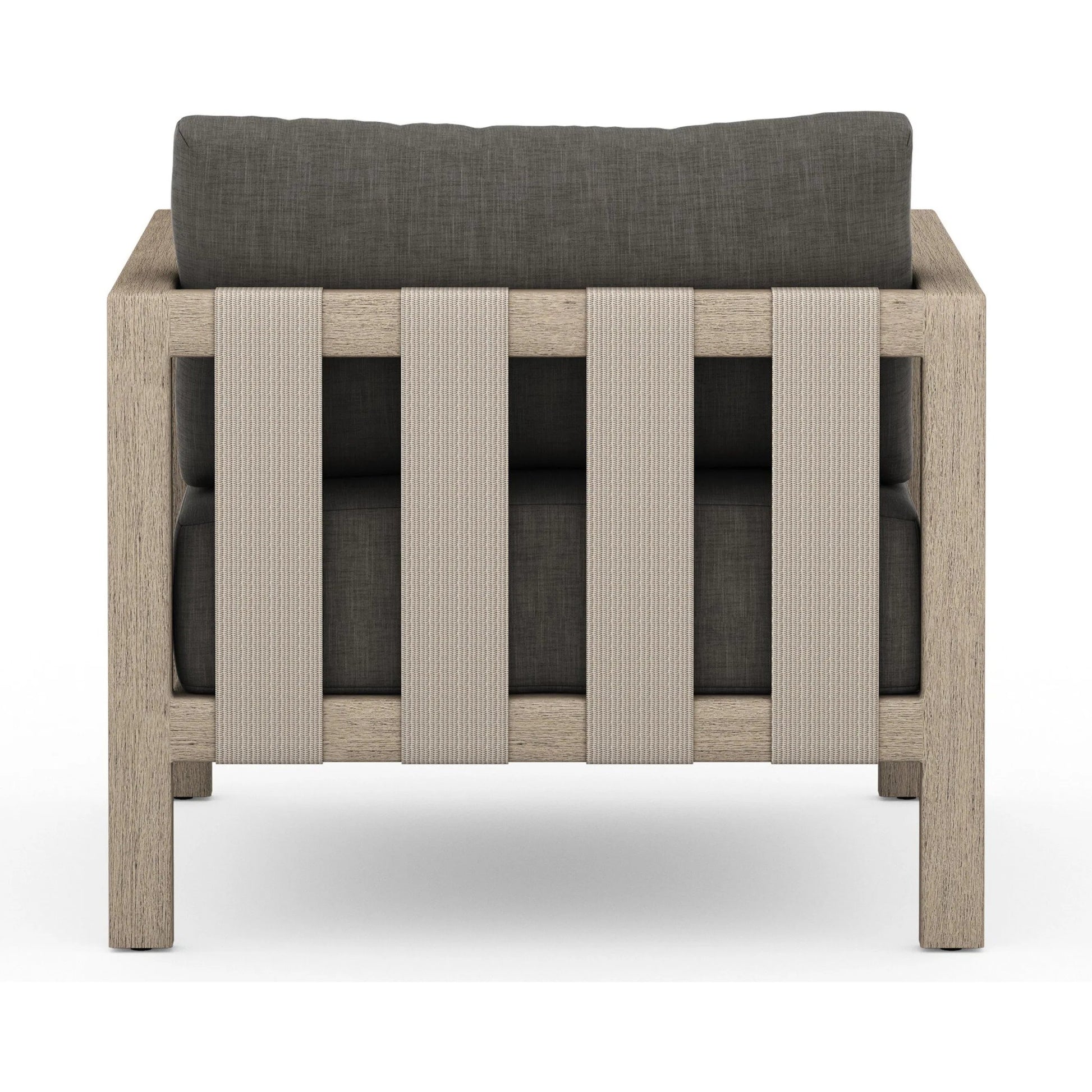 Sonoma Outdoor Chair by Four Hands. Made from 100% olefin, aluminum, 100% polypropylene in a coastal style.