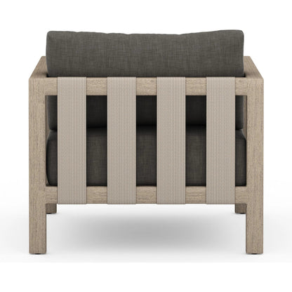 Sonoma Outdoor Chair by Four Hands. Made from 100% olefin, aluminum, 100% polypropylene in a coastal style.