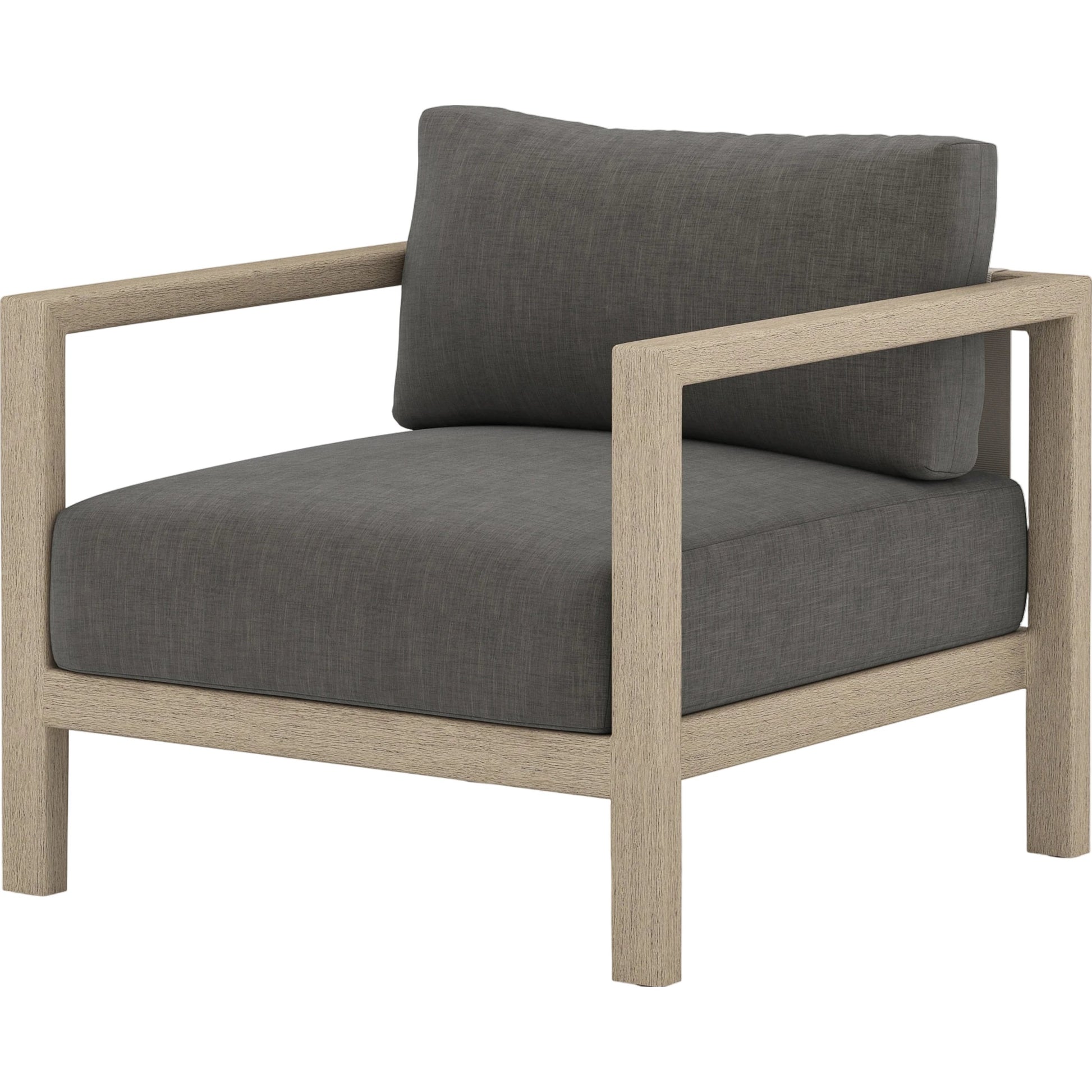 Sonoma Outdoor Chair by Four Hands. Made from 100% olefin, aluminum, 100% polypropylene in a coastal style.