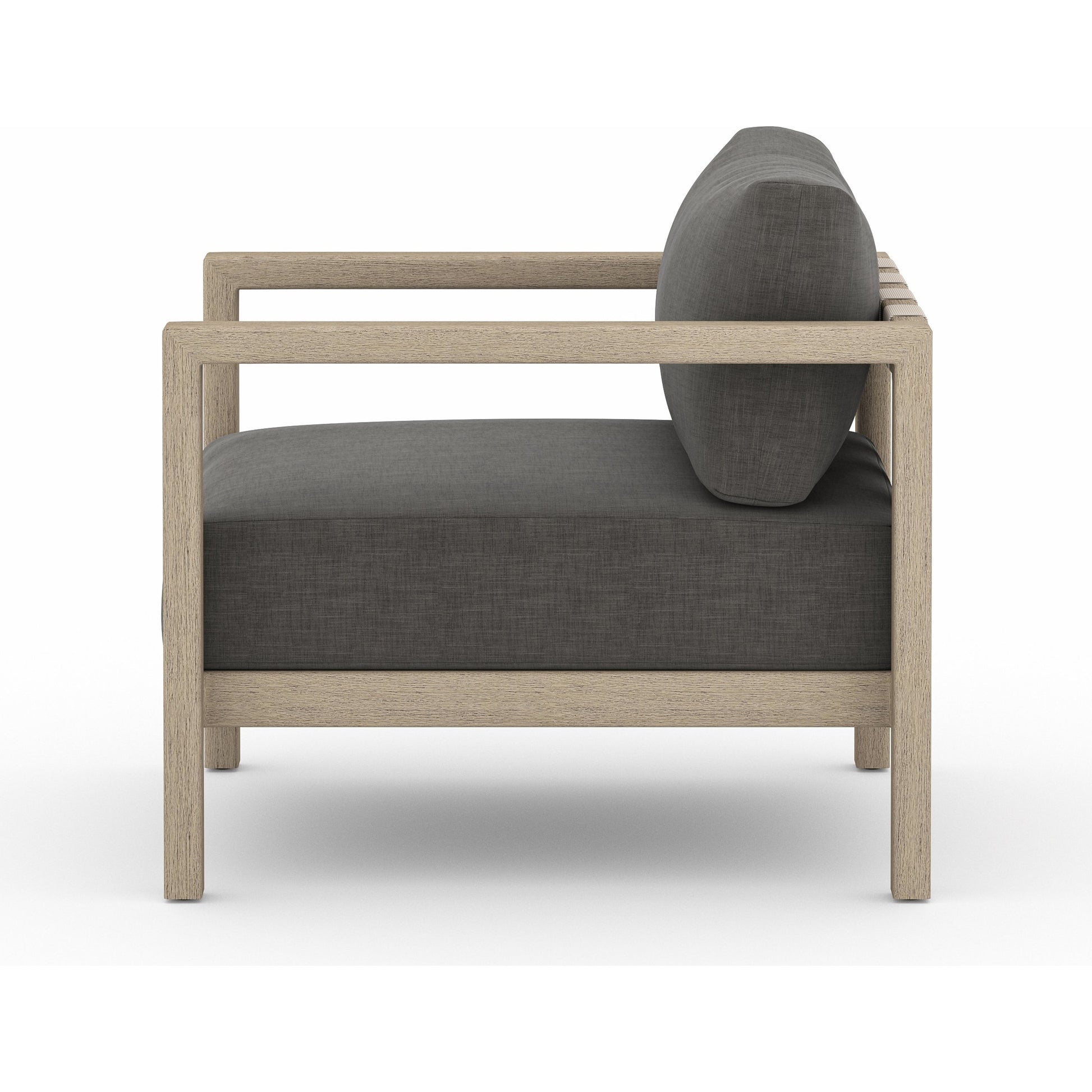 Sonoma Outdoor Chair by Four Hands. Made from 100% olefin, aluminum, 100% polypropylene in a coastal style.