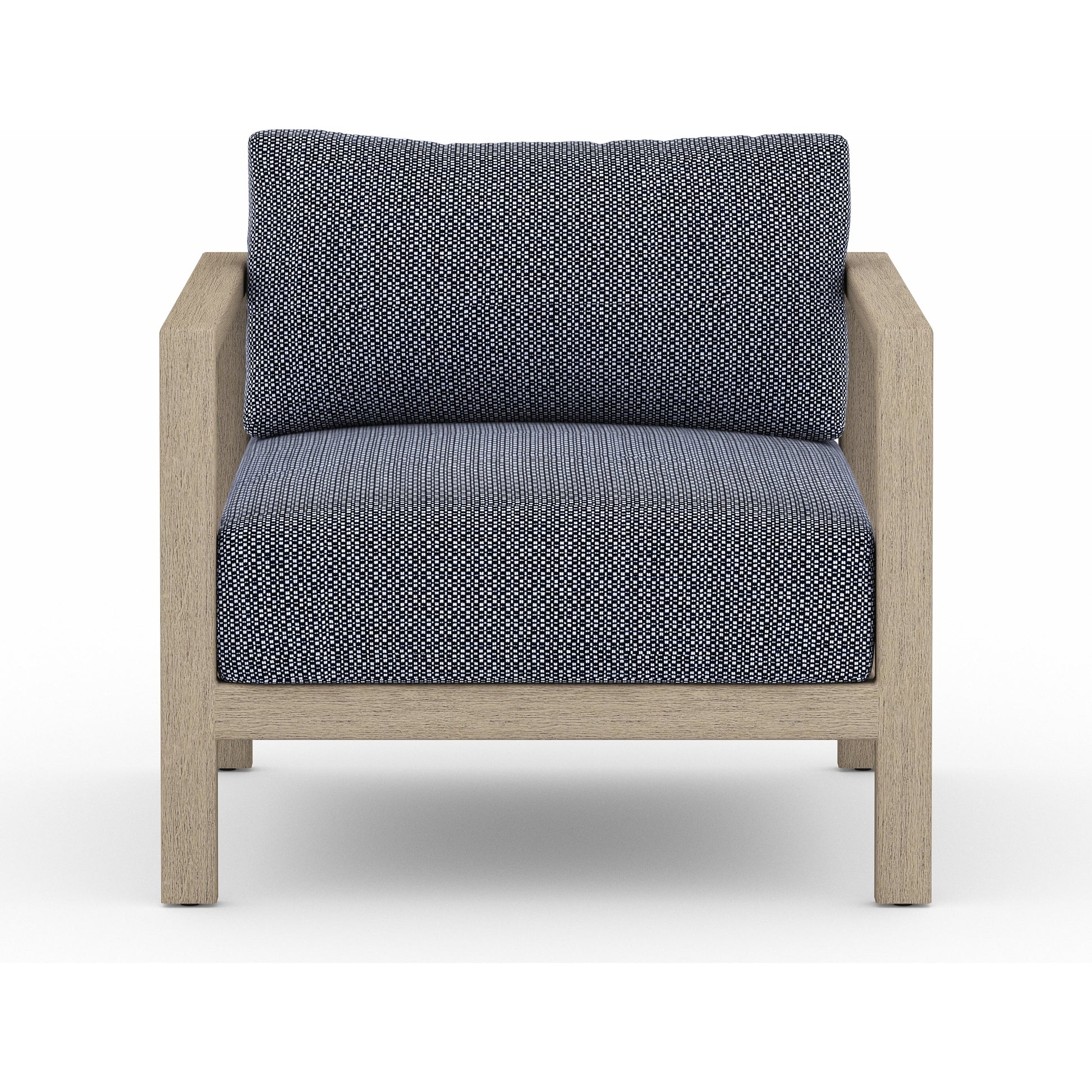 Sonoma Outdoor Chair by Four Hands. Made from 100% olefin, aluminum, 100% polypropylene in a coastal style.