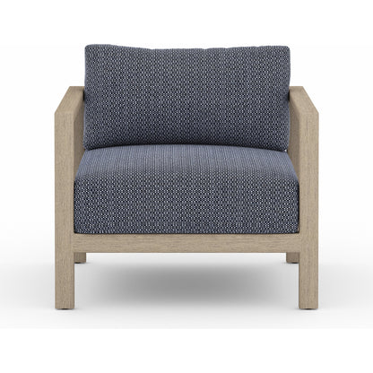 Sonoma Outdoor Chair by Four Hands. Made from 100% olefin, aluminum, 100% polypropylene in a coastal style.