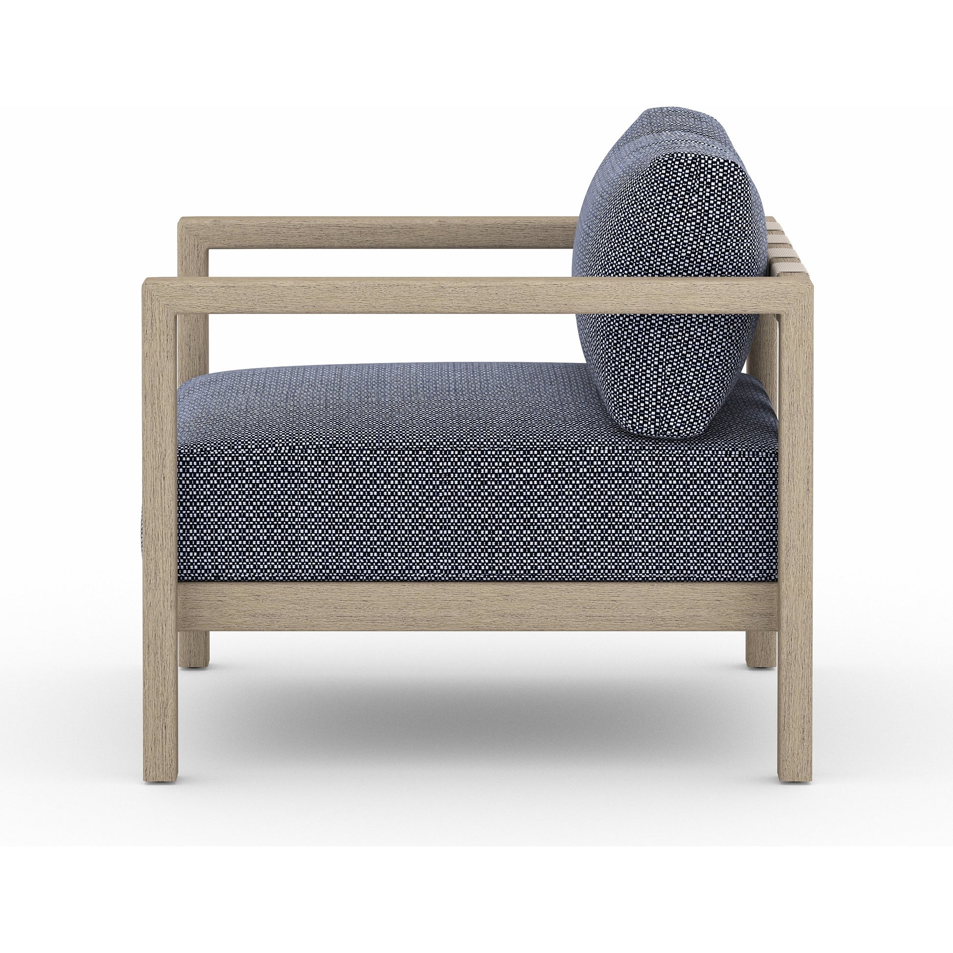 Sonoma Outdoor Chair by Four Hands. Made from 100% olefin, aluminum, 100% polypropylene in a coastal style.