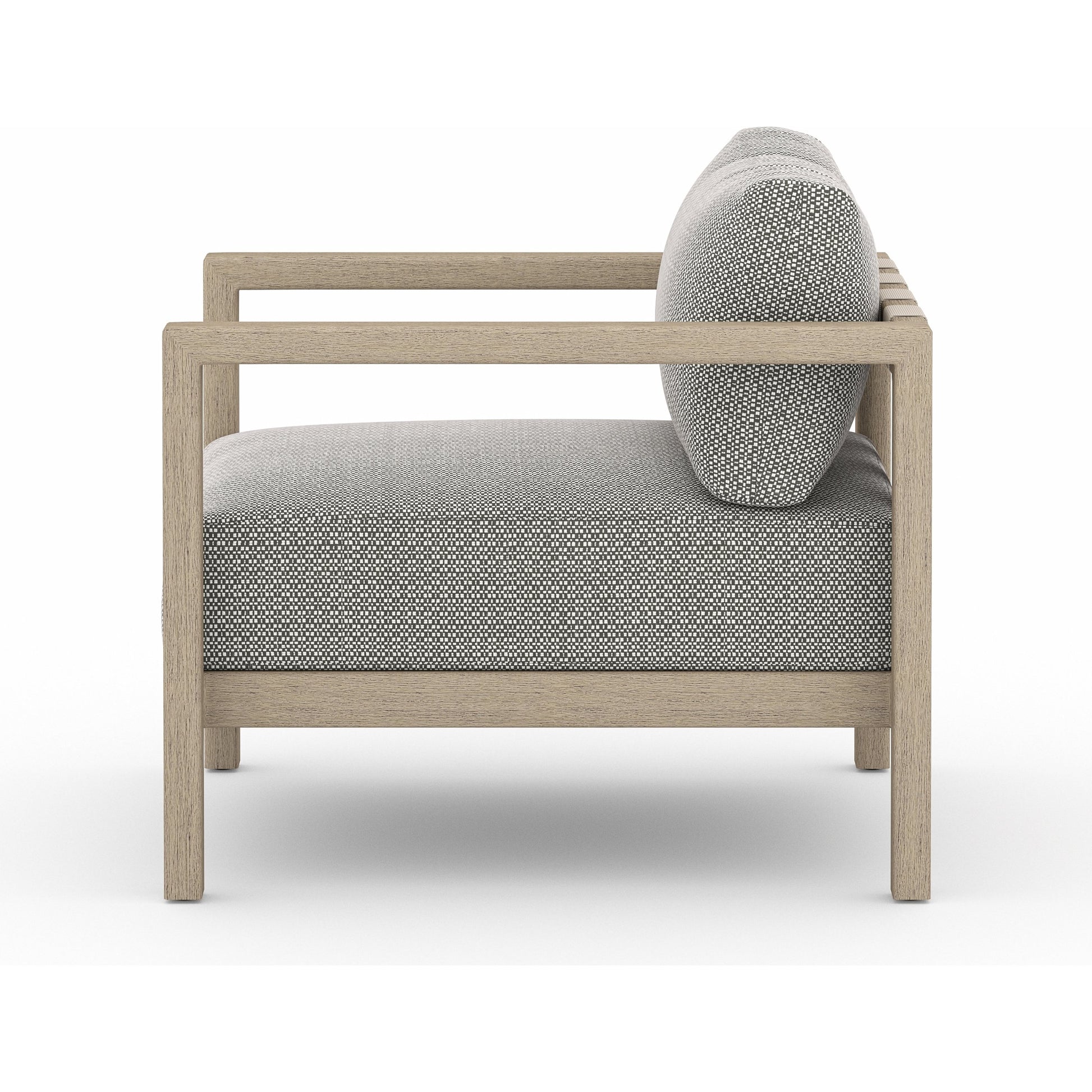 Sonoma Outdoor Chair by Four Hands. Made from 100% olefin, aluminum, 100% polypropylene in a coastal style.