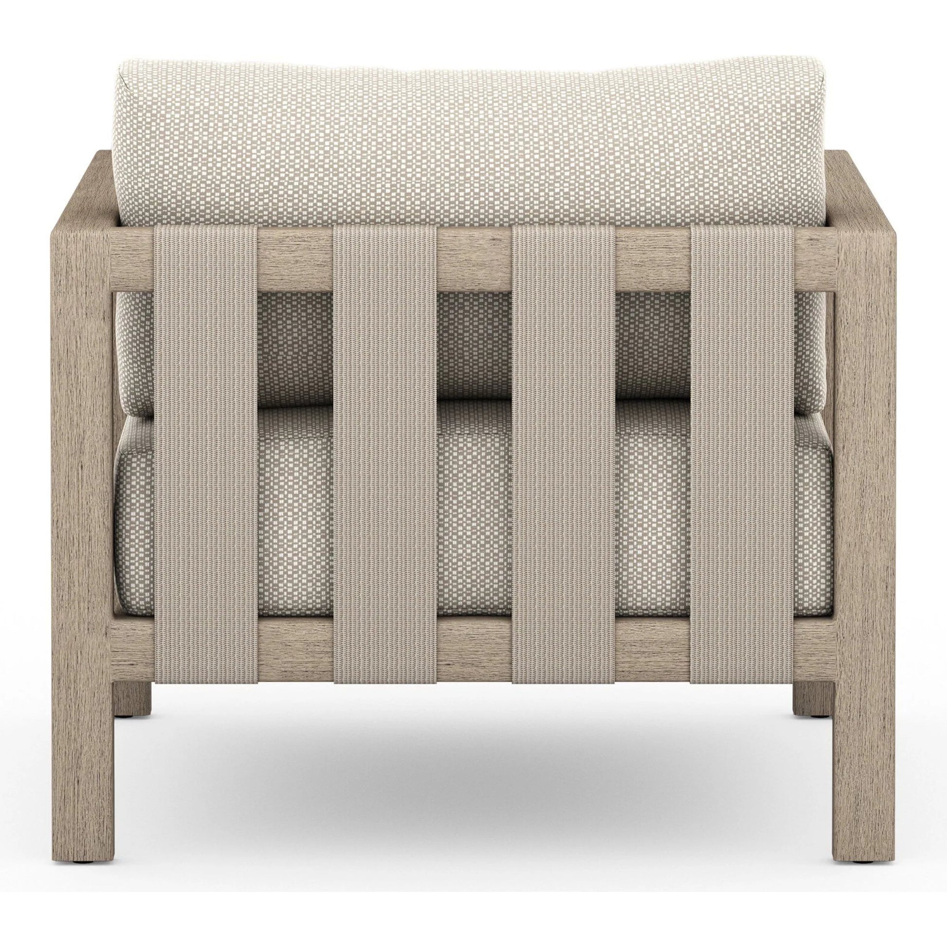 Sonoma Outdoor Chair by Four Hands. Made from 100% olefin, aluminum, 100% polypropylene in a coastal style.