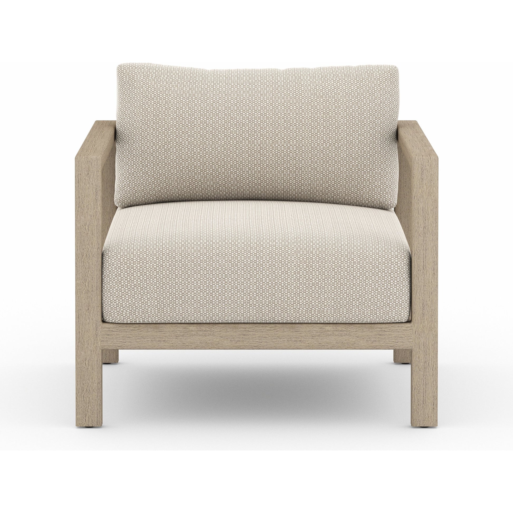 Sonoma Outdoor Chair by Four Hands. Made from 100% olefin, aluminum, 100% polypropylene in a coastal style.