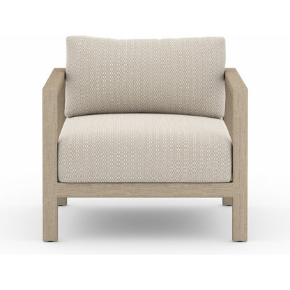 Sonoma Outdoor Chair by Four Hands. Made from 100% olefin, aluminum, 100% polypropylene in a coastal style.