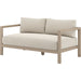 Sonoma Outdoor Sofa by Four Hands. Made from 100% olefin, solid fsc®-certified teak, 100% polypropylene in a coastal style.