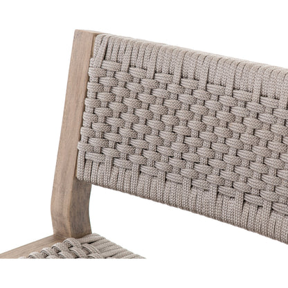 Delano Outdoor Counter Stool by Four Hands. Made from solid fsc®-certified teak, 100% polypropylene in a coastal style.