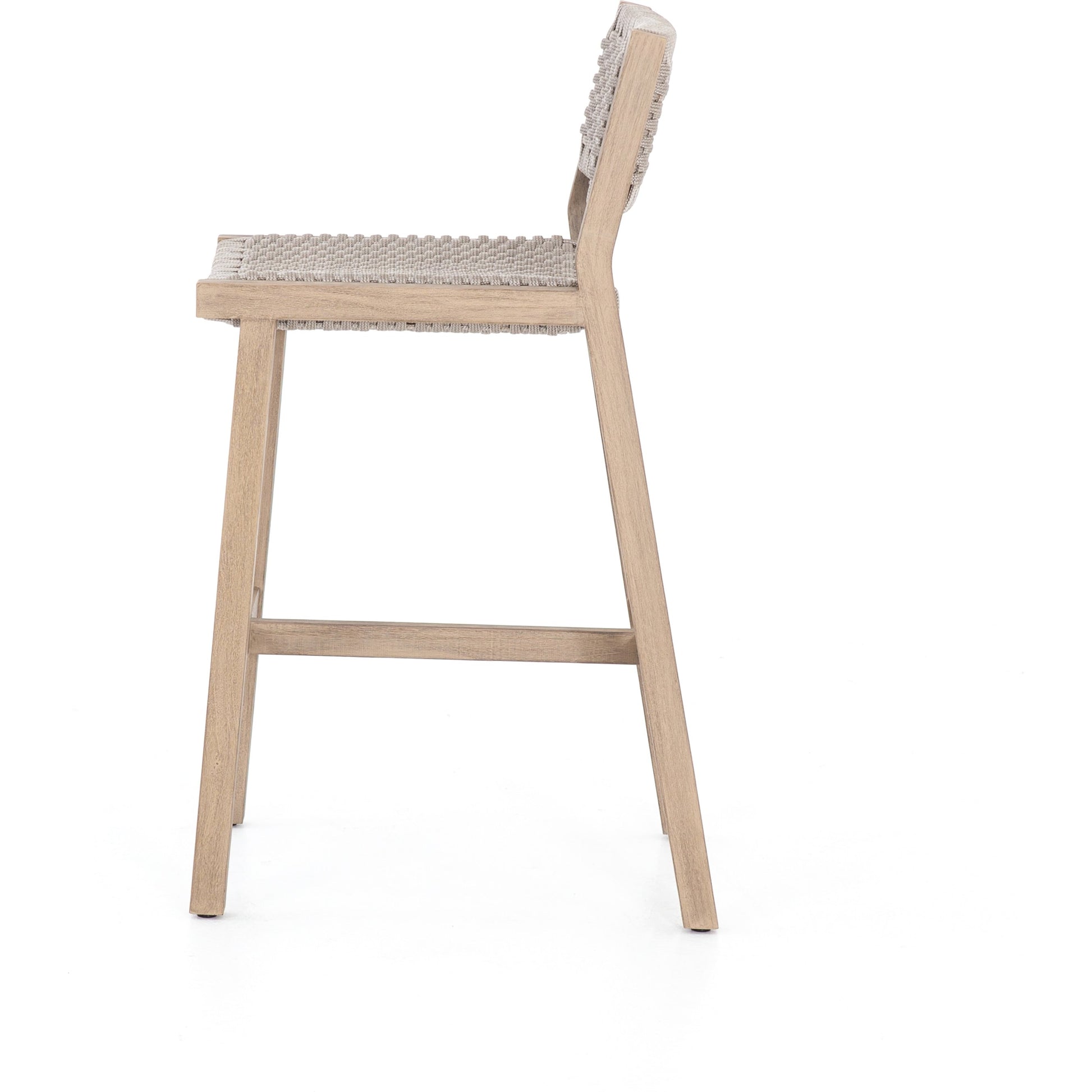Delano Outdoor Counter Stool by Four Hands. Made from solid fsc®-certified teak, 100% polypropylene in a coastal style.