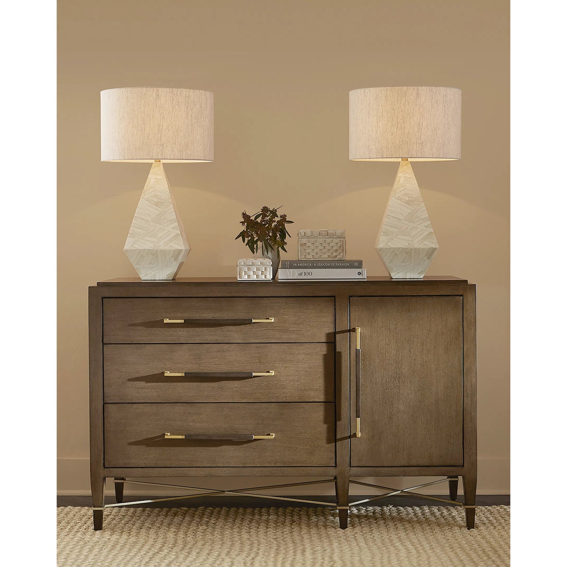 Elysium Table Lamp by Currey and Company. Made from bone, engineered wood in a modern style.