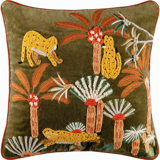 Junglesque Pillow - 493905 by Surya in dark green, dusty coral, wheat, aqua, camel. Made from unique in a modern style.