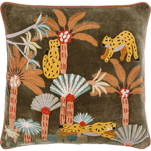 Junglesque Pillow - 493905 by Surya in dark green, dusty coral, wheat, aqua, camel. Made from unique in a modern style.