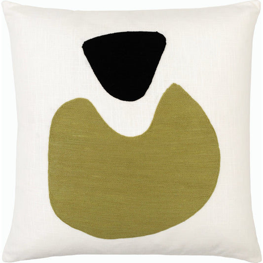 Jason Wu Accent Pillow - 537141 by Surya in white, olive, black. Made from cotton in a modern style.