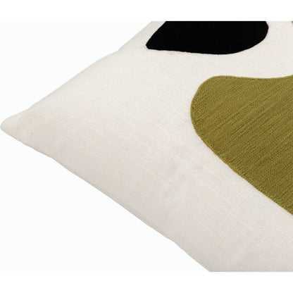 Jason Wu Accent Pillow - 537141 by Surya in white, olive, black. Made from cotton in a modern style.