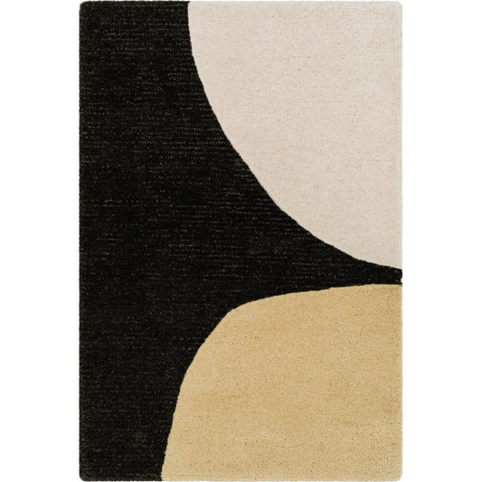 Jason Wu Rug - 36255 by Surya in black, natural, camel. Made from wool in a unique style.