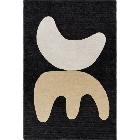 Jason Wu Rug - 36255 by Surya in black, natural, camel. Made from wool in a unique style.