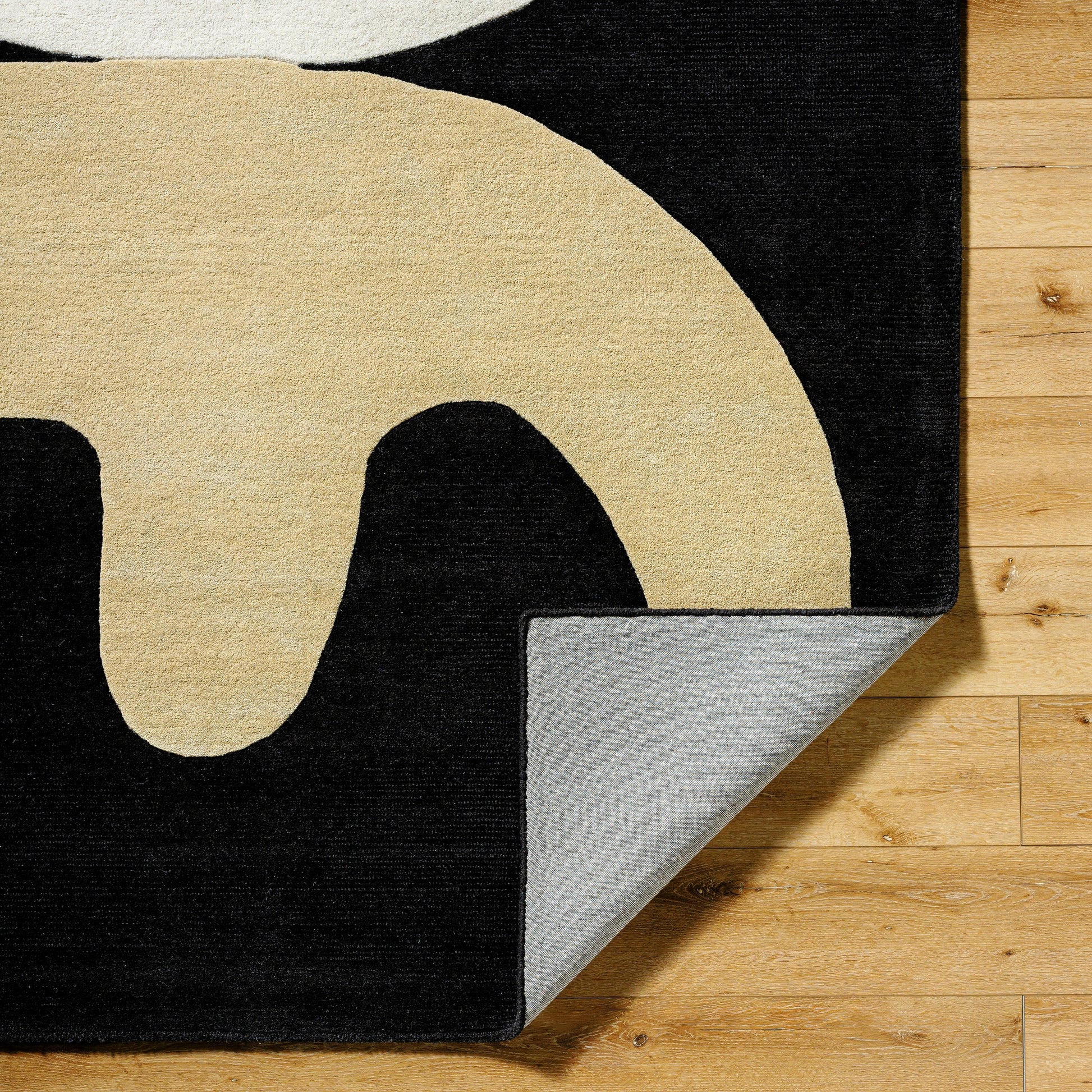 Jason Wu Rug - 36255 by Surya in black, natural, camel. Made from wool in a unique style.