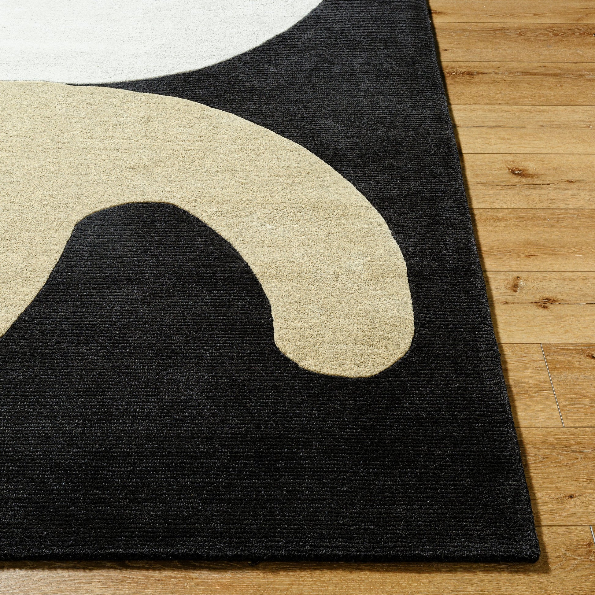 Jason Wu Rug - 36255 by Surya in black, natural, camel. Made from wool in a unique style.
