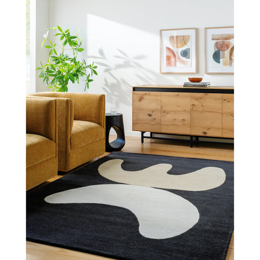 Jason Wu Rug - 36255 by Surya in black, natural, camel. Made from wool in a unique style.